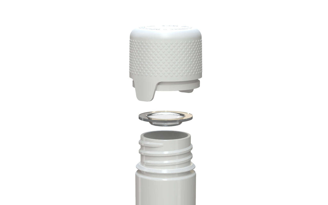 AVIATOR CR - TUBE 100MM FLAT WITH INNER SEAL & TAMPER - OPAQUE WHITE WITH OPAQUE WHITE LID