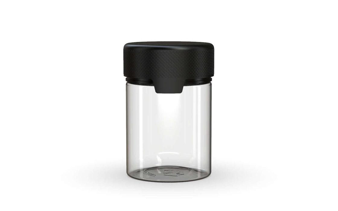 120CC/4FL.OZ/120ML Aviator CR - Recipiente com vedação interna e adulteração - Natural transparente com tampa preta opaca