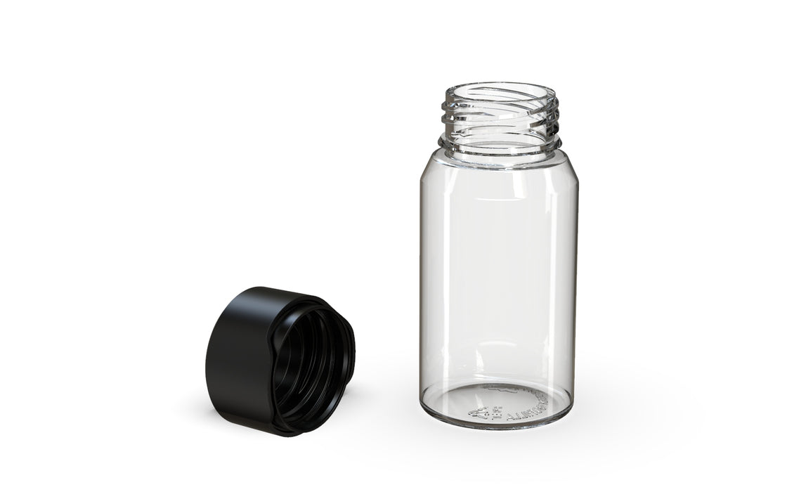 Chubby Gorilla Aviator Shot Bottle 60ml Mini - Clear bottle & Black Cap