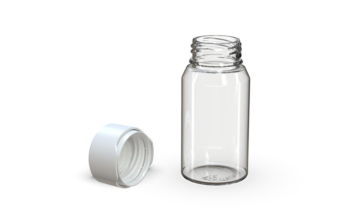 Chubby Gorilla Aviator Shot Bottle 60ml Mini - Clear bottle & White Cap