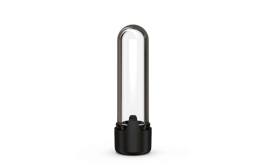 510 Cartridge Aviator CR Container Round Top - Clear Natural With Opaque Black Lid