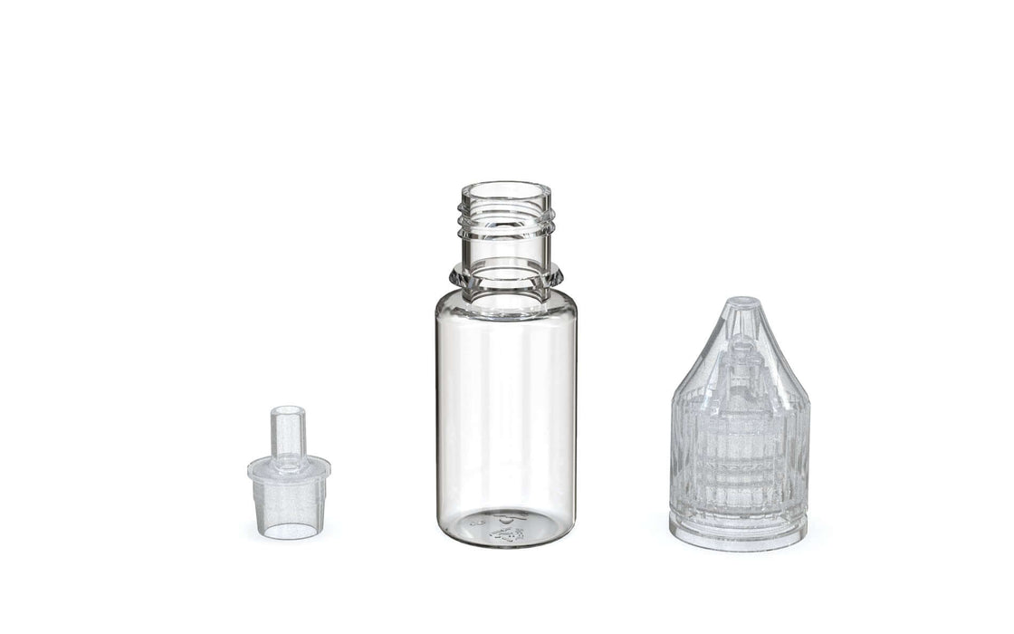 Chubby Gorilla - 10ML Production-Ready Unicorn Bottle - Clear Bottle / Clear Cap - V3 - With Reducer
