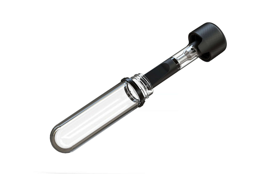 510 Cartridge Aviator CR Container Round Top - Clear Natural With Opaque Black Lid