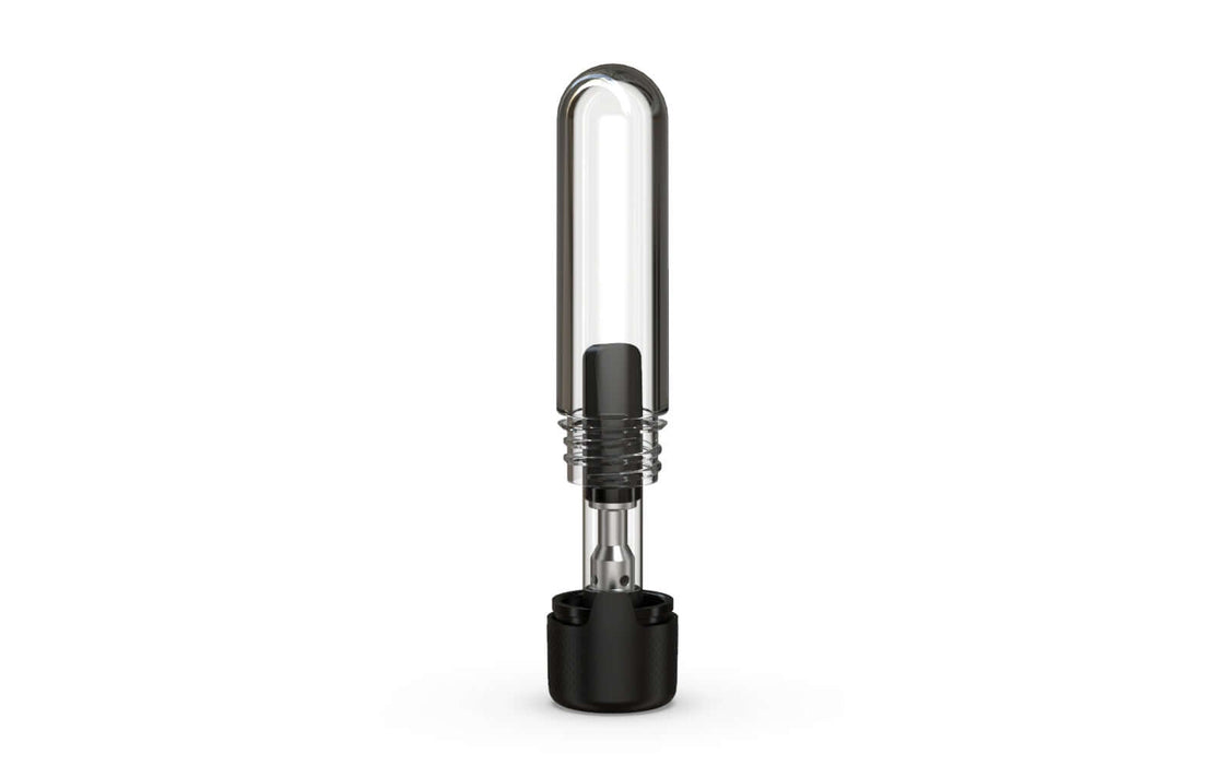 510 Cartridge Aviator CR Container Round Top - Clear Natural With Opaque Black Lid
