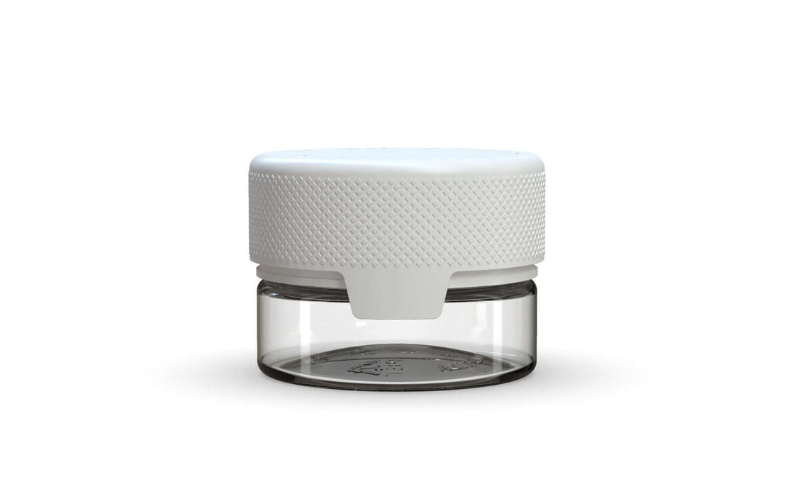 30CC/1FL.OZ/30ML Aviator CR - Container With Inner Seal & Tamper - Clear Natural With Opaque White Lid