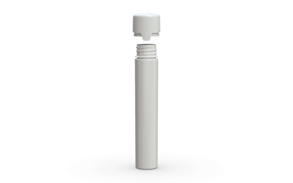 AVIATOR CR - TUBE 100MM FLAT WITH INNER SEAL & TAMPER - OPAQUE WHITE WITH OPAQUE WHITE LID