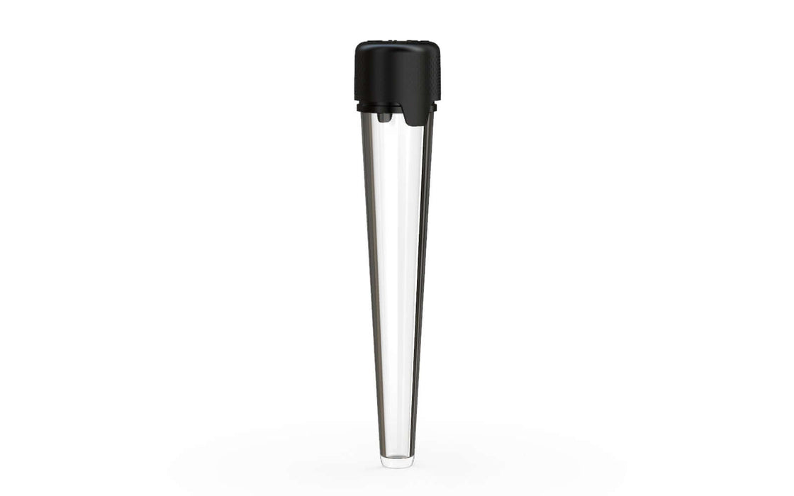 AVIATOR CR - TUBE 113MM WITH INNER SEAL & TAMPER - CLEAR NATURAL TRANSPARENT WITH OPAQUE BLACK LID