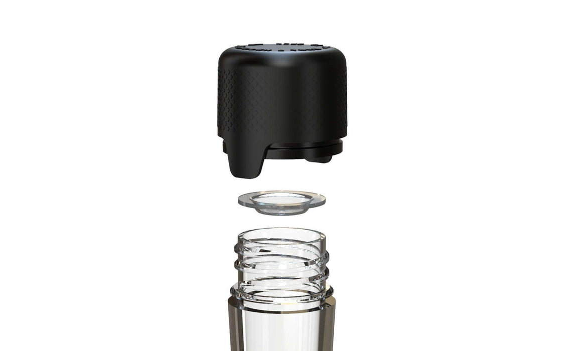 AVIATOR CR - TUBE 113MM WITH INNER SEAL & TAMPER - CLEAR NATURAL TRANSPARENT WITH OPAQUE BLACK LID