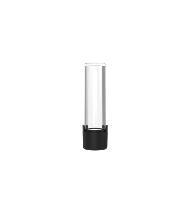 510 Cartridge Aviator CR Container Flat Top - Container With Inner Seal & Tamper - Clear Natural With Opaque Black Lid