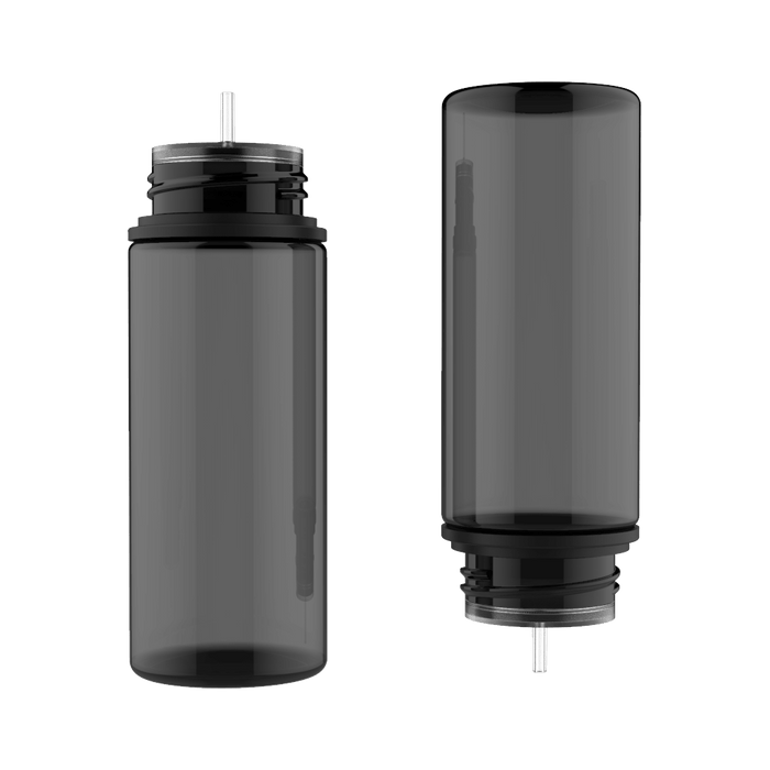 Chubby Gorilla - 120ML Production-Ready Unicorn Bottle - Translucent Black Bottle / Black Cap - V3