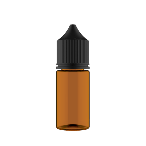 Chubby Gorilla - 30ML Stubby Unicorn Bottle - Amber Bottle / Black Cap - V3 - Copackr.com