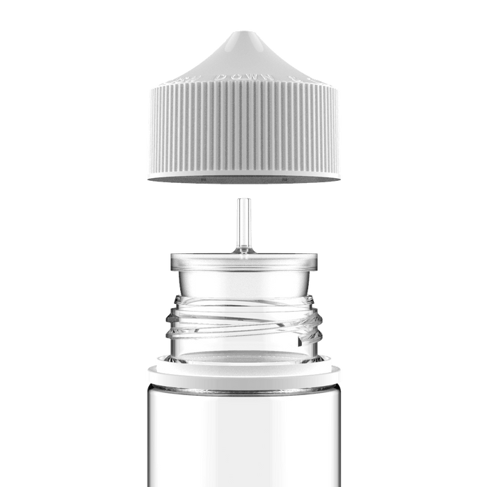 Chubby Gorilla Chubby Gorilla - 100ML Unicorn Bottle - Clear Bottle / White Cap - V3