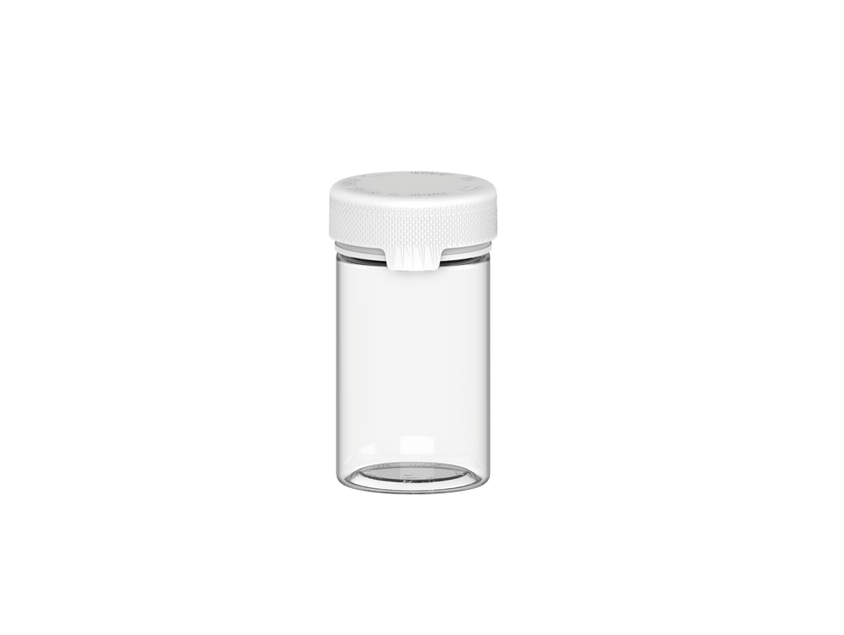 150CC/5OZ/150ML Aviator CR - Recipiente com vedação interna e adulteração - Natural transparente com tampa branca opaca