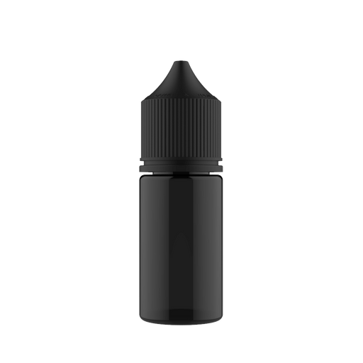 Chubby Gorilla Chubby Gorilla - 30ML Stubby Unicorn Bottle - Transparent Black Bottle / Black Cap - V3