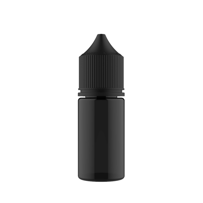 Chubby Gorilla Chubby Gorilla - 30ML Stubby Unicorn Bottle - Transparent Black Bottle / Black Cap - V3