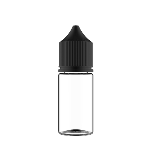 Chubby Gorilla Chubby Gorilla - 30ML Stubby Unicorn Bottle - Clear Bottle / Black Cap - V3