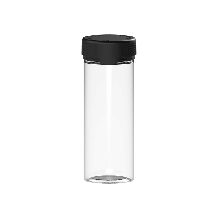 240CC/8FL.OZ/240ML Aviator CR - Container With Inner Seal & Tamper - Clear Natural With Opaque Black Lid - Copackr.com