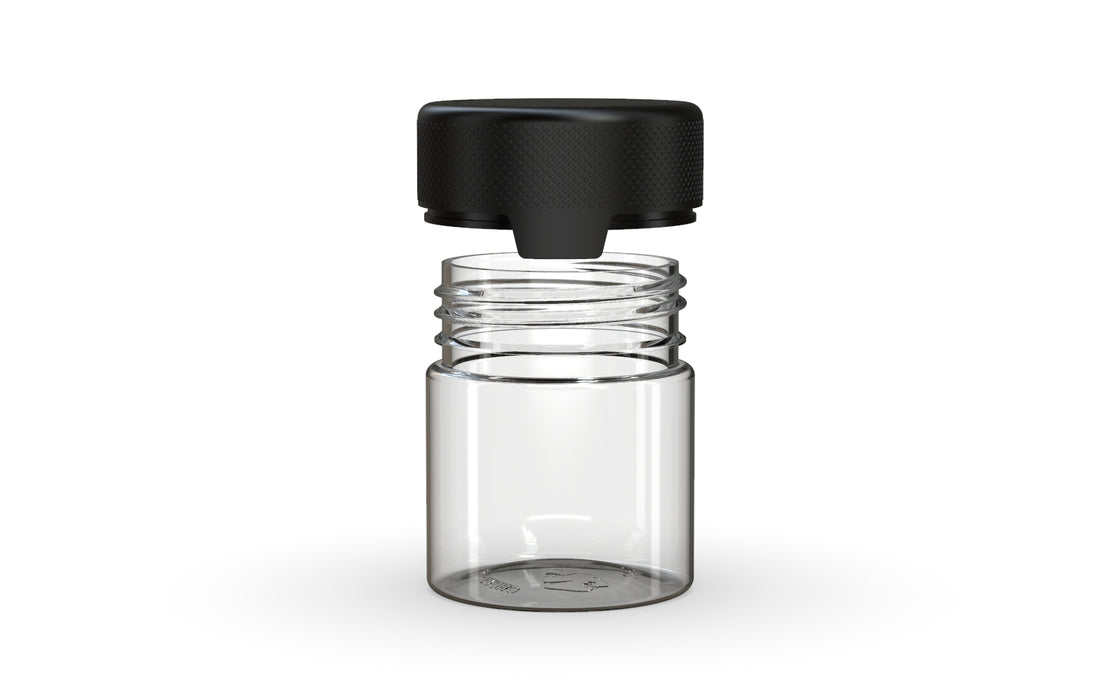 90CC/3FL.OZ Aviator CR - Container With Inner Seal & Tamper - Clear Natural With Opaque Black Lid