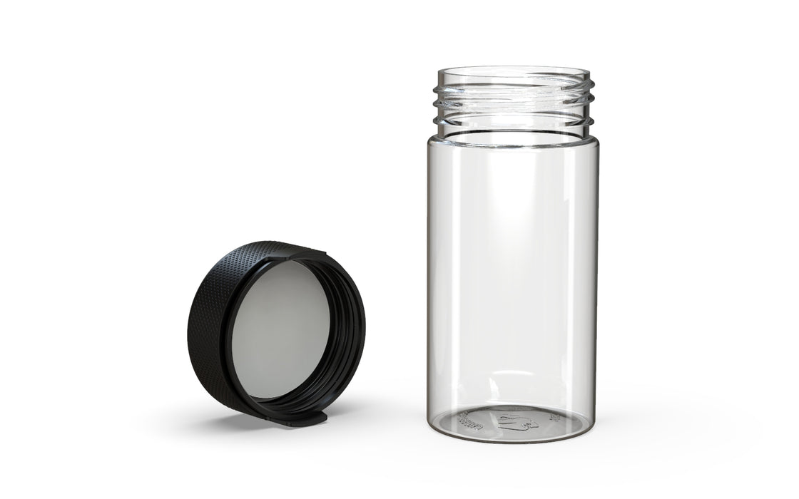 180CC/6FL.OZ/180ML Aviator CR - Container - Clear Natural With Opaque Black Lid