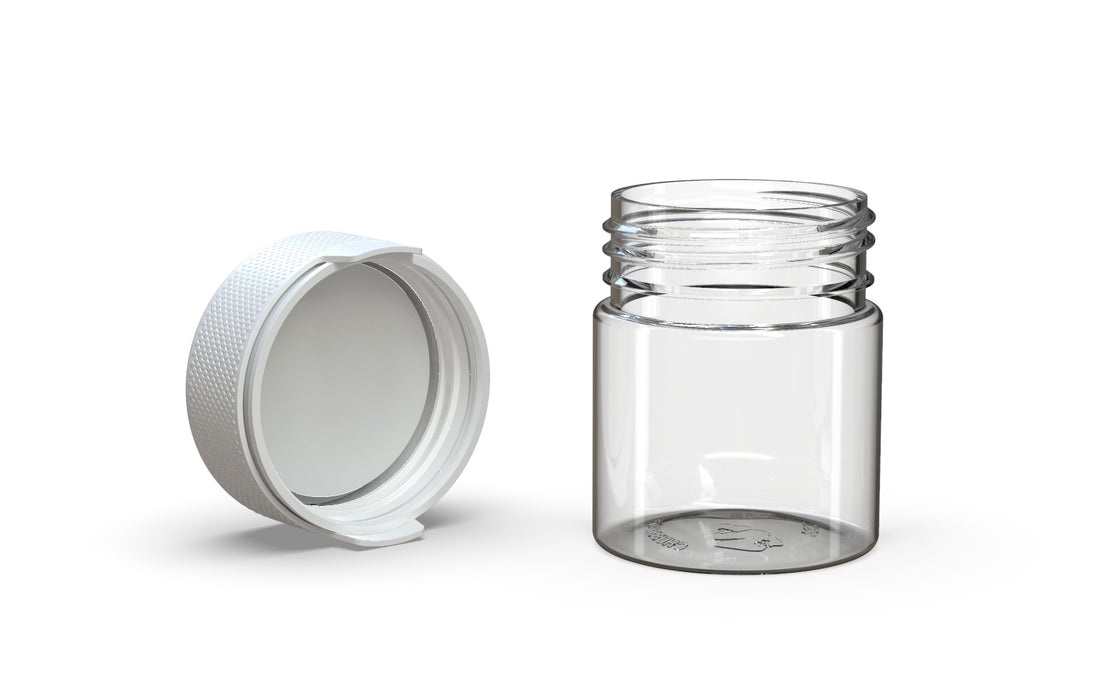 90CC/3FL.OZ/90ML Aviator CR - Container With Inner Seal & Tamper - Clear Natural With Opaque White Lid