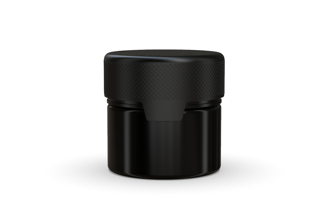 60CC/2FL.OZ/60ML Aviator CR - Container With Inner Seal & Tamper - Opaque Black With Opaque Black Lid