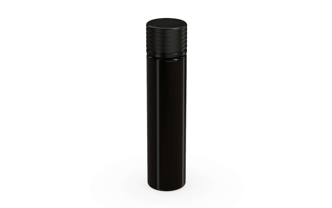 SPIRAL CR - TUBE 95MM WITH INNER SEAL & TAMPER - OPAQUE BLACK WITH OPAQUE BLACK LID