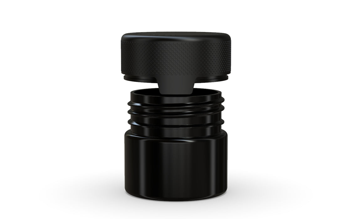 60CC/2FL.OZ/60ML Aviator CR - Container With Inner Seal & Tamper - Opaque Black With Opaque Black Lid