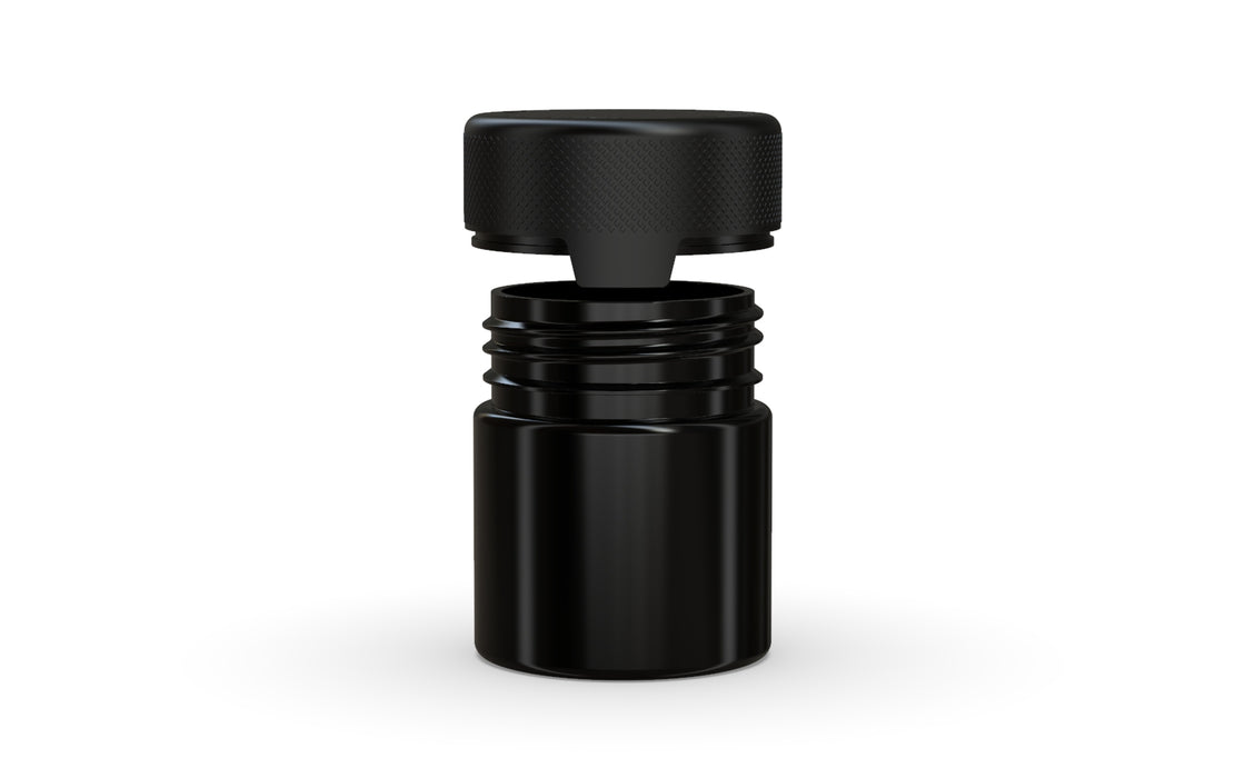 90CC/3FL.OZ/90ML Aviator CR - Container With Inner Seal & Tamper - Opaque Black With Opaque Black Lid