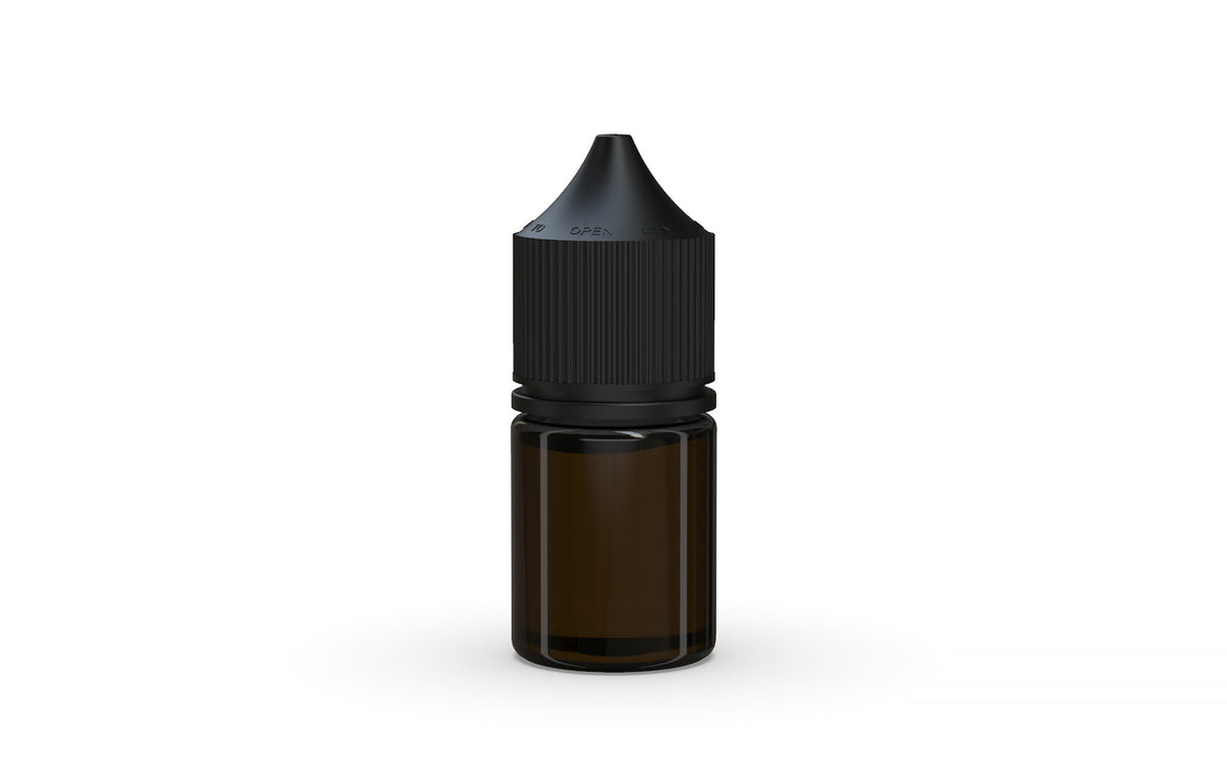 Chubby Gorilla - 20ML Stubby Production-Ready Unicorn Bottle - Transparent Black Bottle / Black Cap - V3