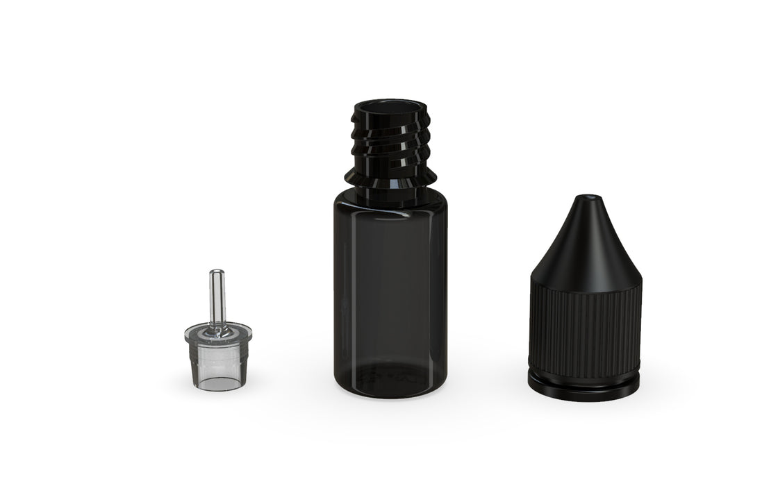 Chubby Gorilla - 10ML Production-Ready Unicorn Bottle - Black Bottle / Black Cap - V3