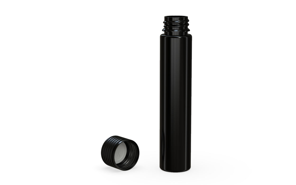 SPIRAL CR - TUBE 115MM WITH INNER SEAL & TAMPER - OPAQUE BLACK WITH OPAQUE BLACK LID