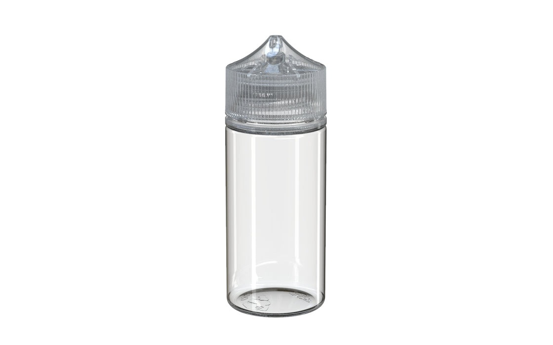 Chubby Gorilla - 120ML Production-Ready Unicorn Bottle - Clear Bottle / Natural Cap - V3 with Reducer Tip