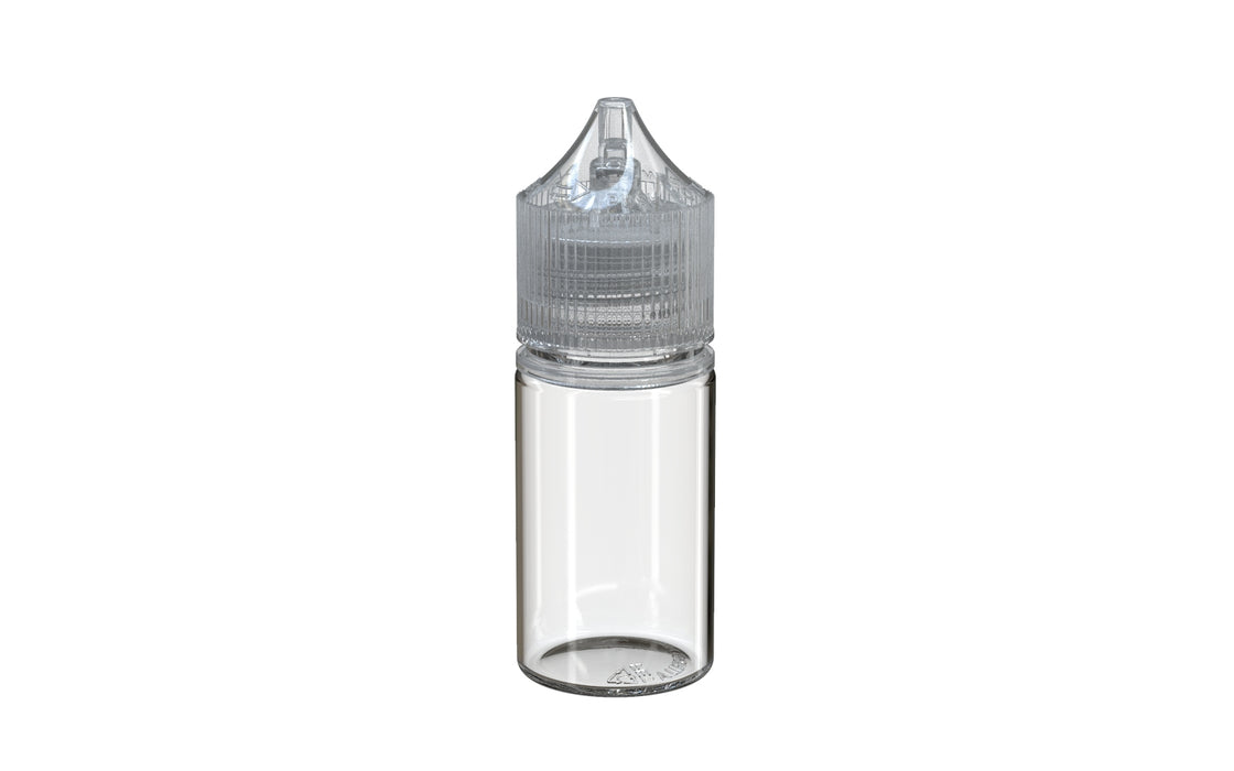 Chubby Gorilla - 30ML Stubby Production-Ready Unicorn Bottle - Clear Bottle / Natural Cap - V3 with Reducer tip