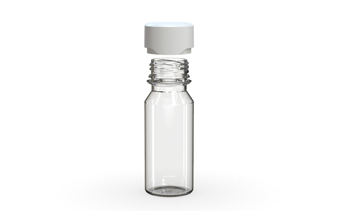 Chubby Gorilla Aviator Shot Bottle 60ml - Clear bottle & White Cap