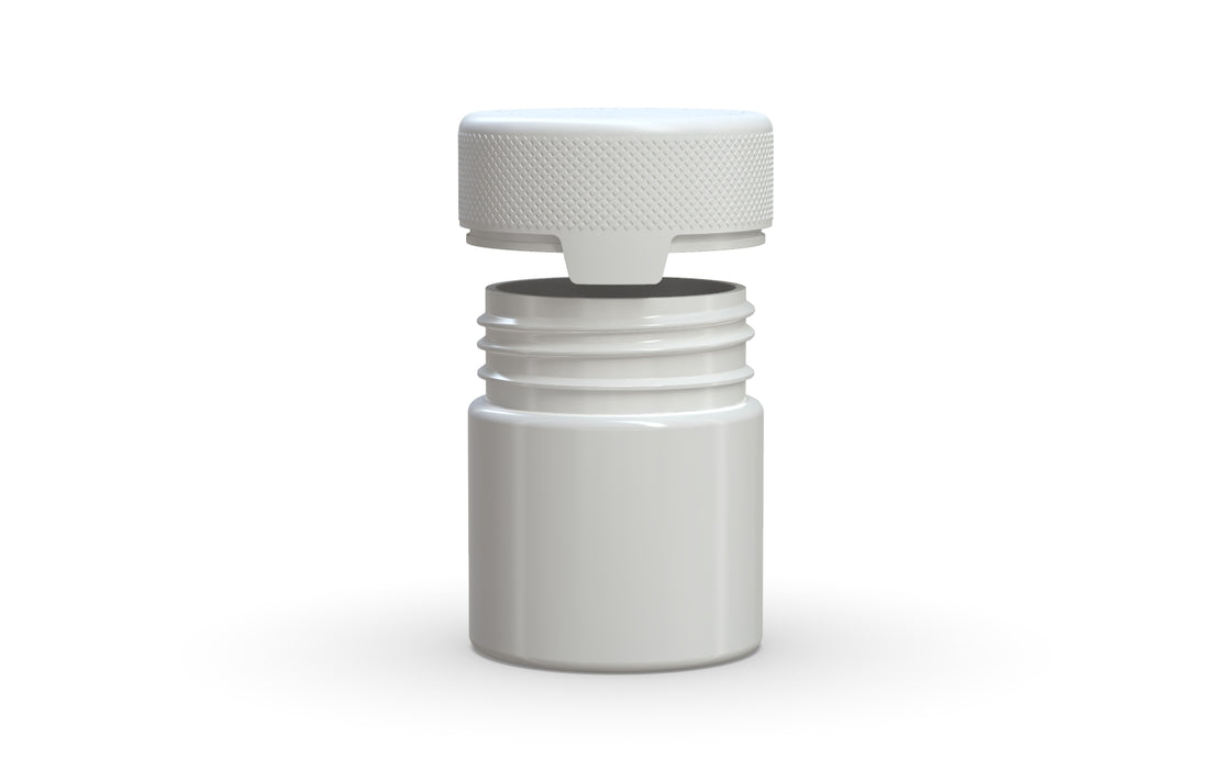 90CC/3FL.OZ/90ML Aviator CR - Container With Inner Seal & Tamper - Opaque White With Opaque White Lid