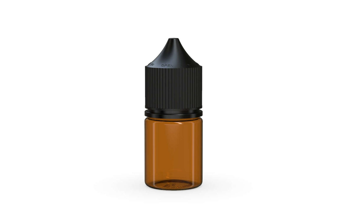 Chubby Gorilla - 20ML Stubby Production-Ready Unicorn Bottle - Amber Bottle / Black Cap - V3