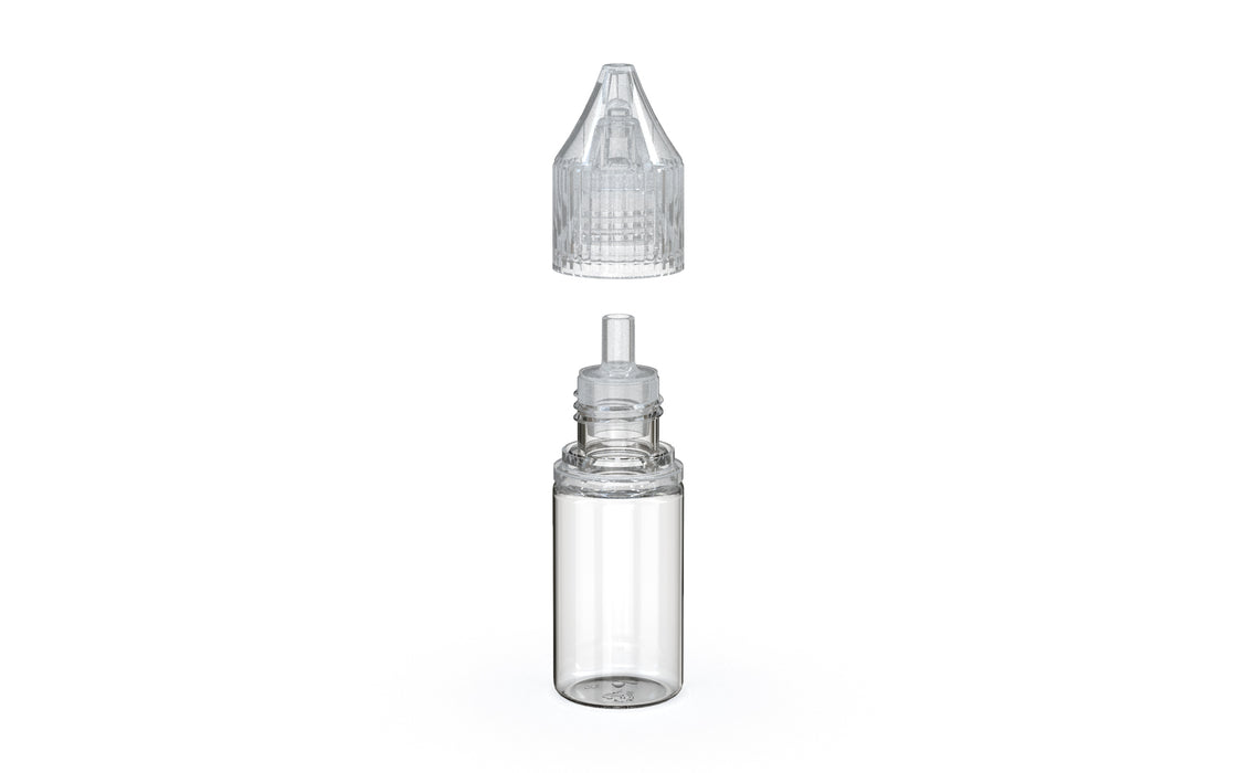 Chubby Gorilla - 10ML Production-Ready Unicorn Bottle - Clear Bottle / Clear Cap - V3 - With Reducer