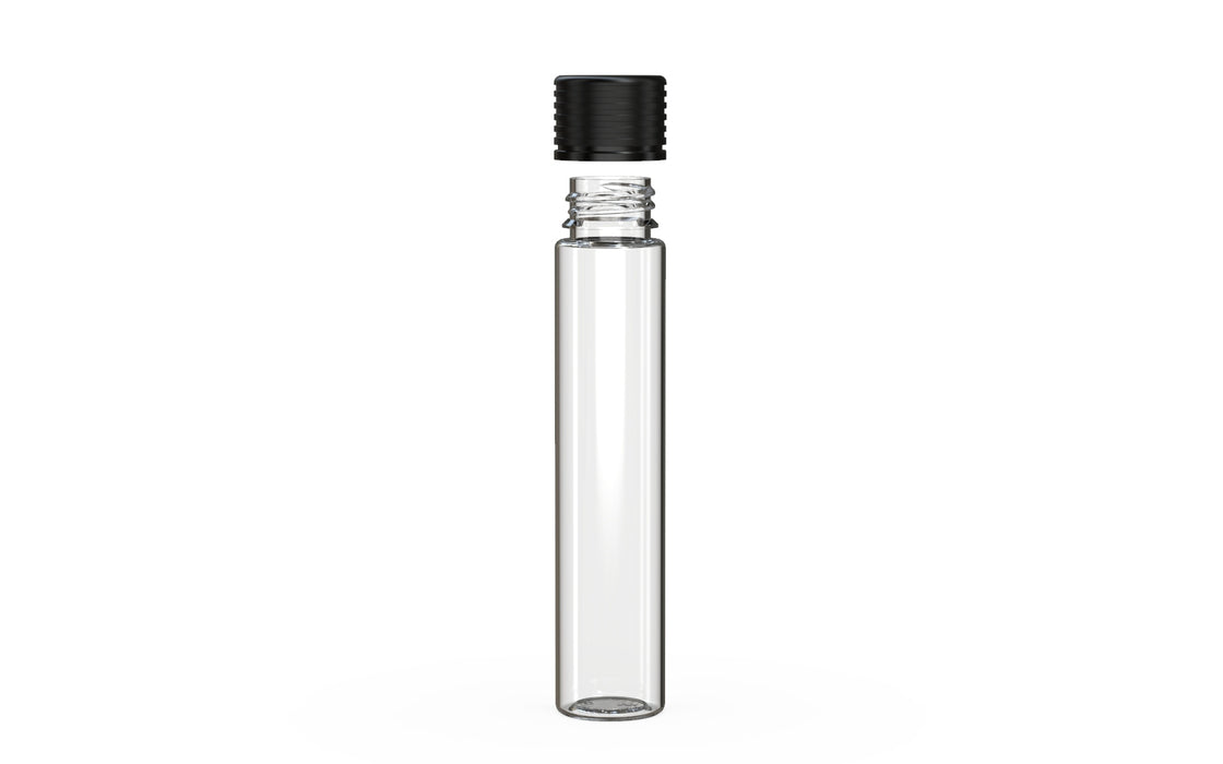 SPIRAL CR - TUBE 115MM WITH INNER SEAL & TAMPER - CLEAR NATURAL (TRANSPARENT) WITH OPAQUE BLACK LID