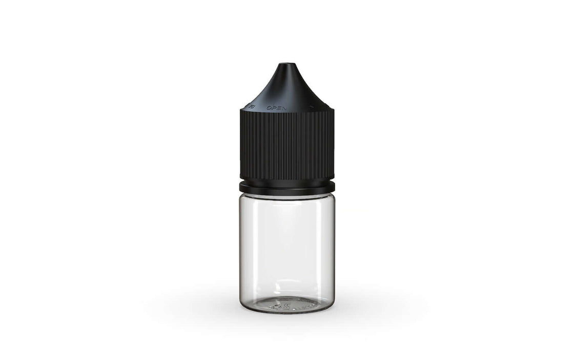 Chubby Gorilla - 20ML Stubby Production-Ready Unicorn Bottle - Clear Bottle / Black Cap - V3