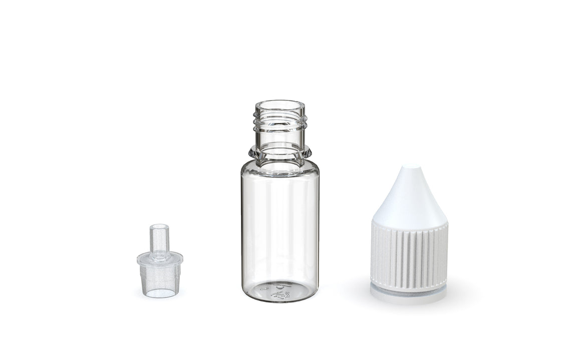 Chubby Gorilla - 10ML Production-Ready Unicorn Bottle - Clear Bottle / White Cap - V3 - With Reducer