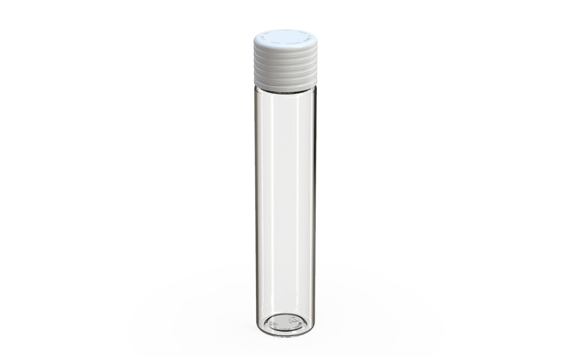 SPIRAL CR - TUBE 115MM WITH INNER SEAL & TAMPER - CLEAR NATURAL (TRANSPARENT) WITH OPAQUE WHITE LID