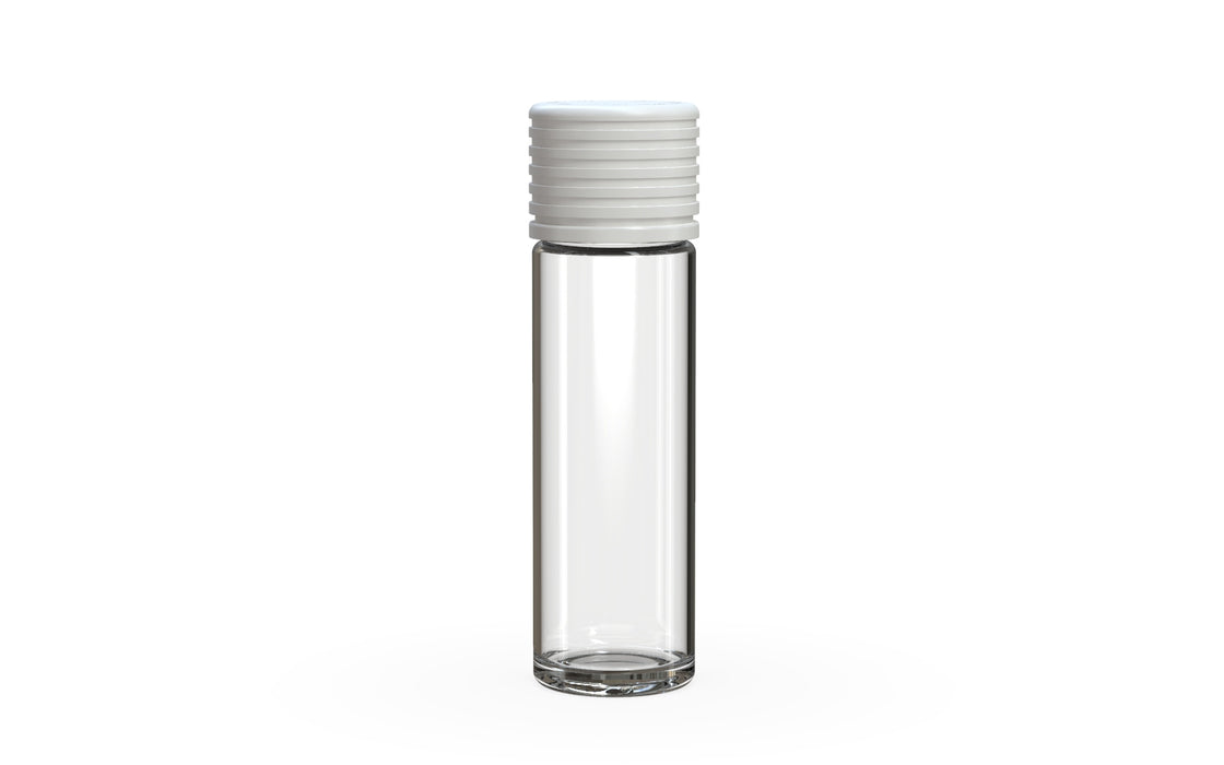 510 Cartridge Spiral CR Container Flat Top - Clear Natural With Opaque White Lid