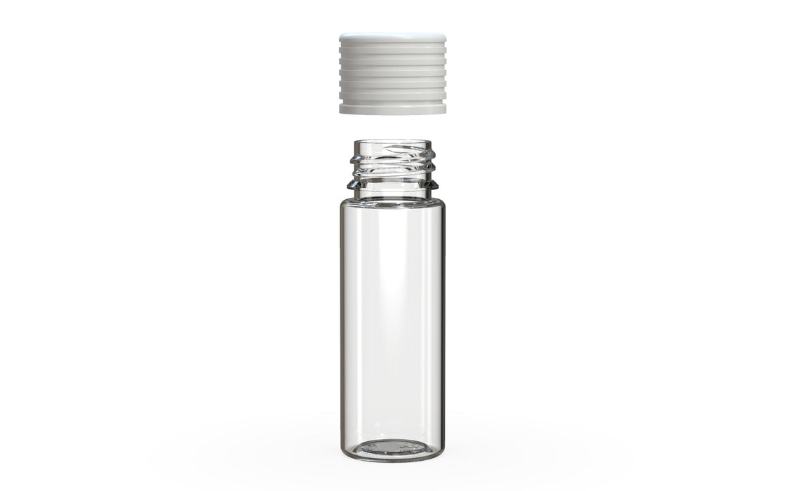 SPIRAL CR - TUBE 65MM WITH INNER SEAL & TAMPER - CLEAR NATURAL (TRANSPARENT) WITH OPAQUE WHITE LID