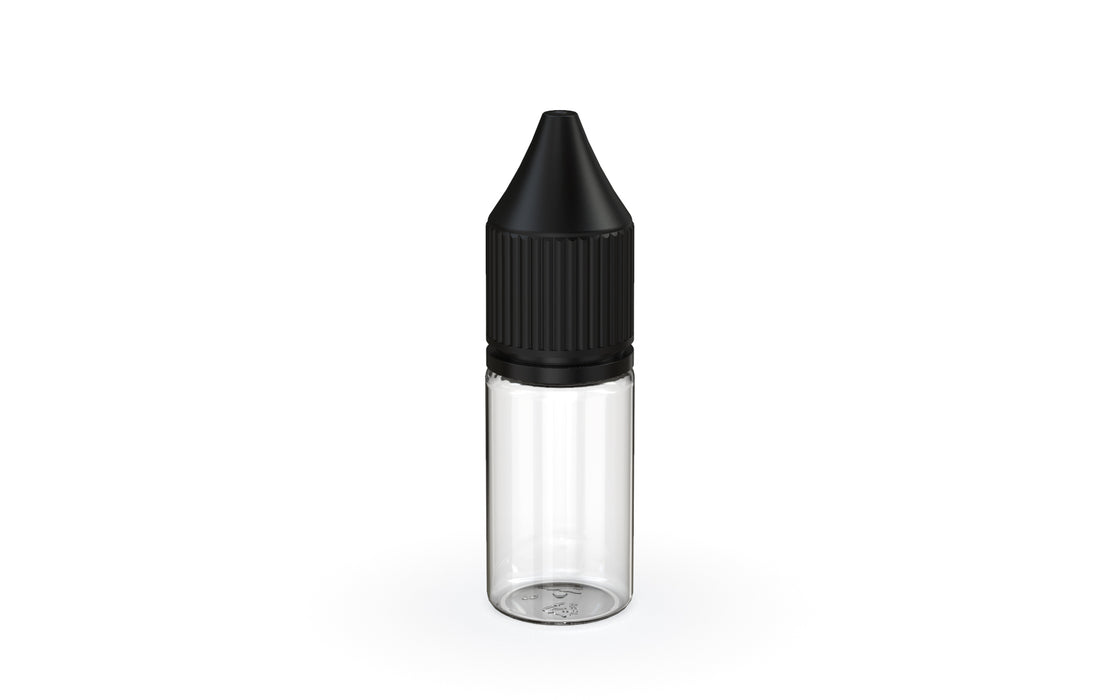 Chubby Gorilla - 10ML Production-Ready Unicorn Bottle - Clear Bottle / Black Cap - V3 - With Reducer