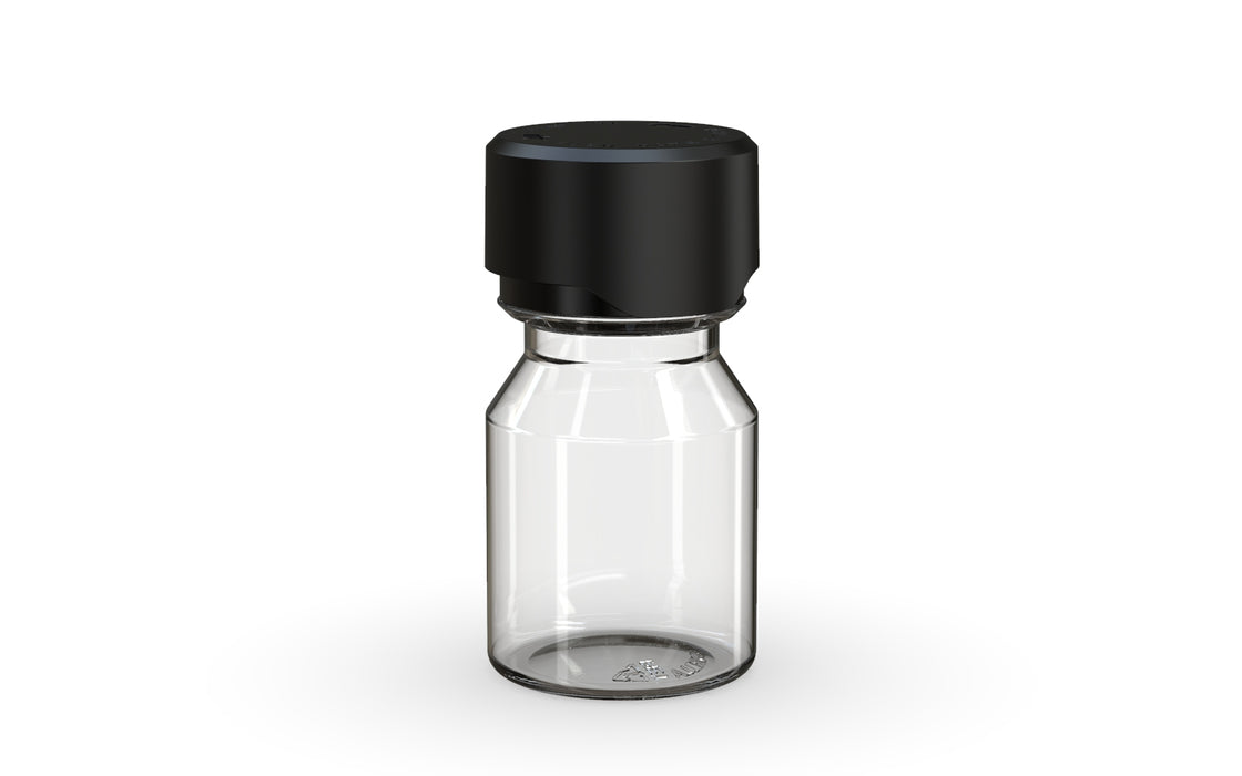 Chubby Gorilla Aviator Shot Bottle 30ml - Clear bottle & Black Cap