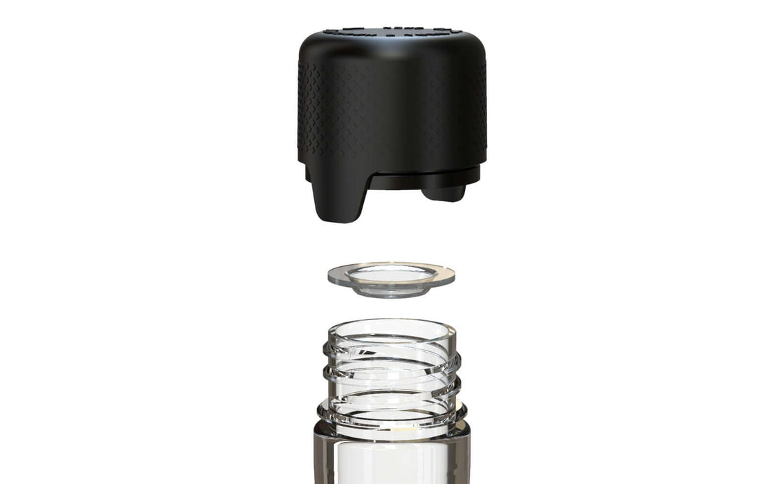 AVIATOR CR - TUBE 100MM WITH INNER SEAL & TAMPER - CLEAR NATURAL (TRANSPARENT) WITH OPAQUE BLACK LID