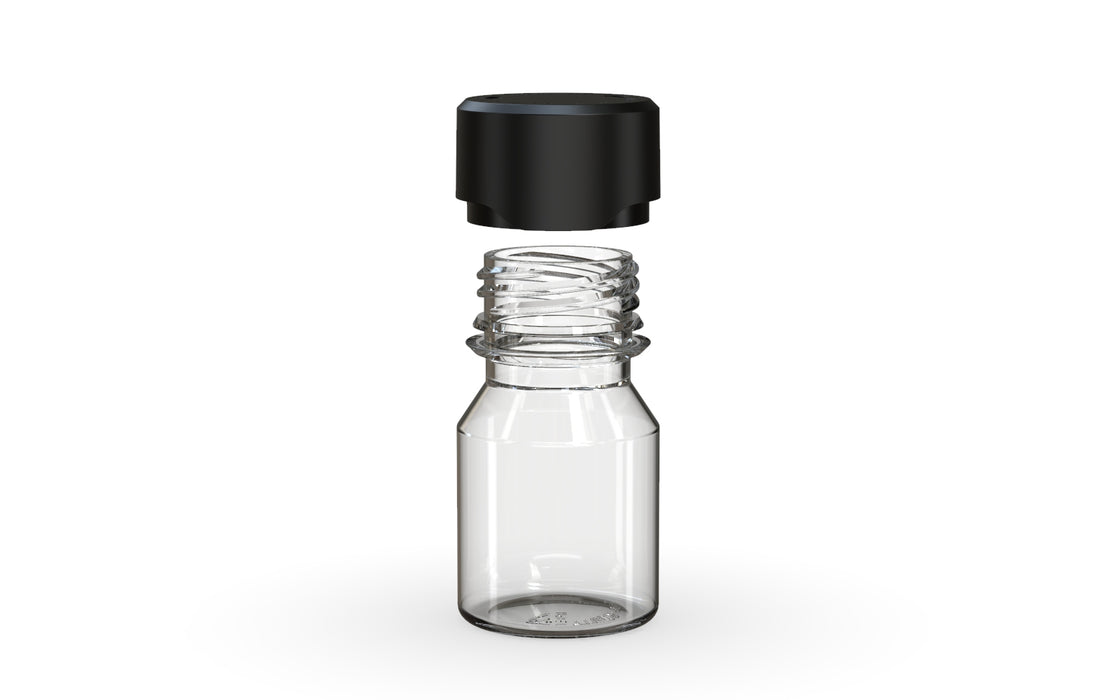 Chubby Gorilla Aviator Shot Bottle 30ml - Clear bottle & Black Cap