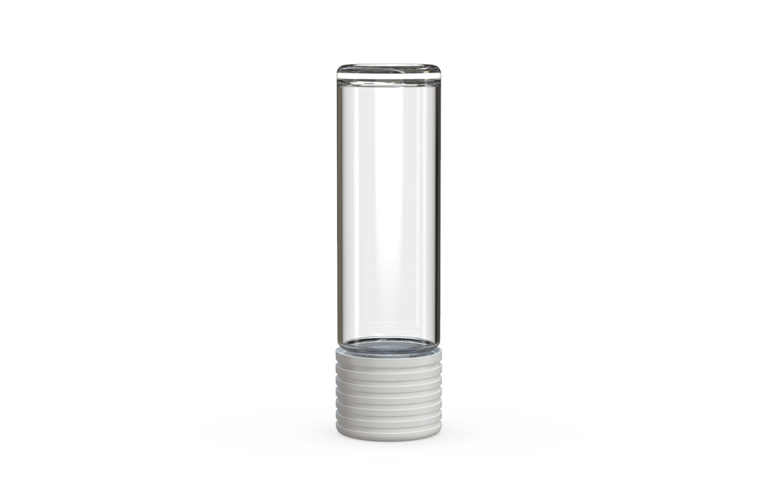 510 Cartridge Spiral CR Container Flat Top - Clear Natural With Opaque White Lid