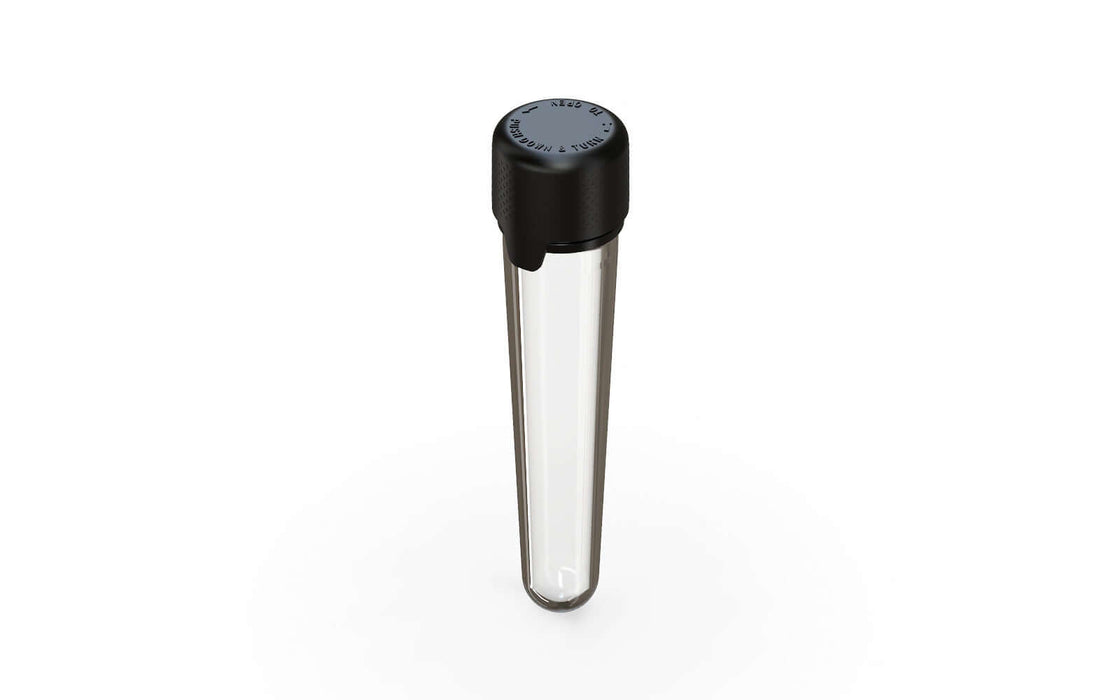 AVIATOR CR - TUBE 100MM WITH INNER SEAL & TAMPER - CLEAR NATURAL (TRANSPARENT) WITH OPAQUE BLACK LID