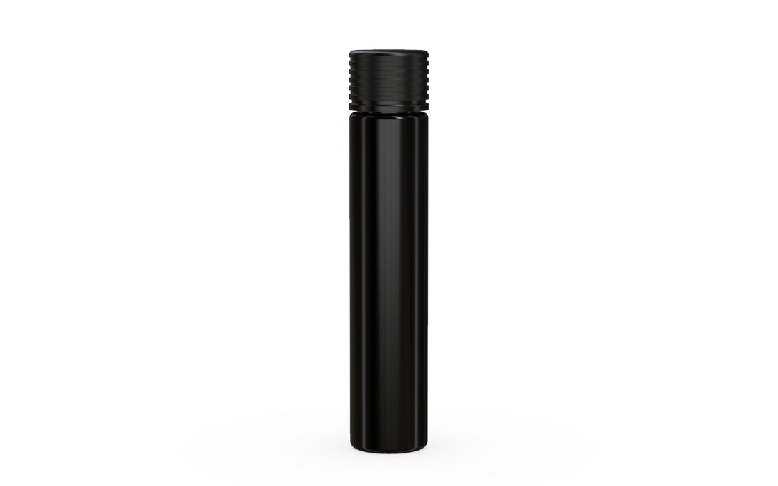 SPIRAL CR - TUBE 115MM WITH INNER SEAL & TAMPER - OPAQUE BLACK WITH OPAQUE BLACK LID